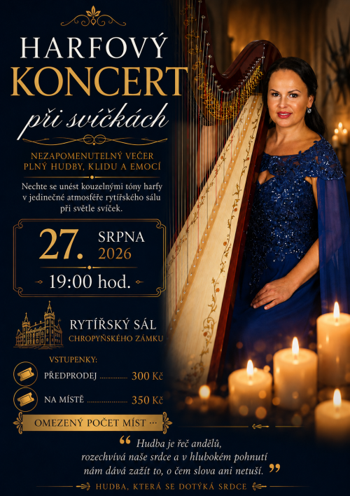 koncert harfy při svíčkách